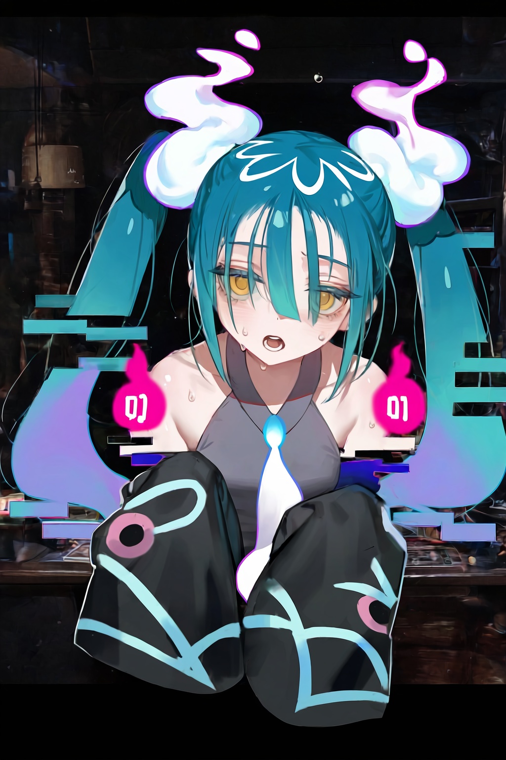 1girl,  hatsune miku,  ghost miku \(project voltage\) on Tensor.Art