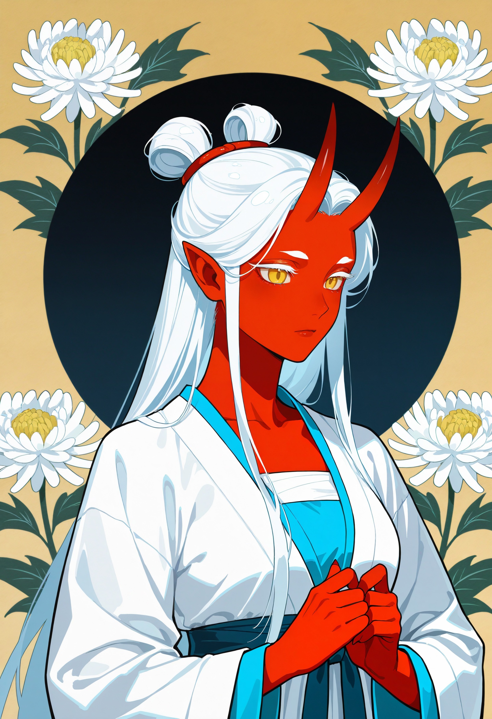 1girl,  oni,  colored skin on Tensor.Art