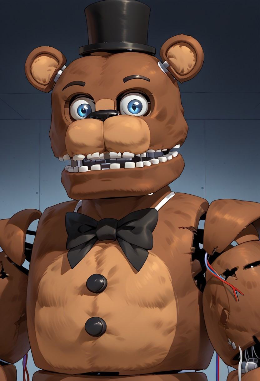 withered Freddy,  Brown fur,  blue eyes on Tensor.Art