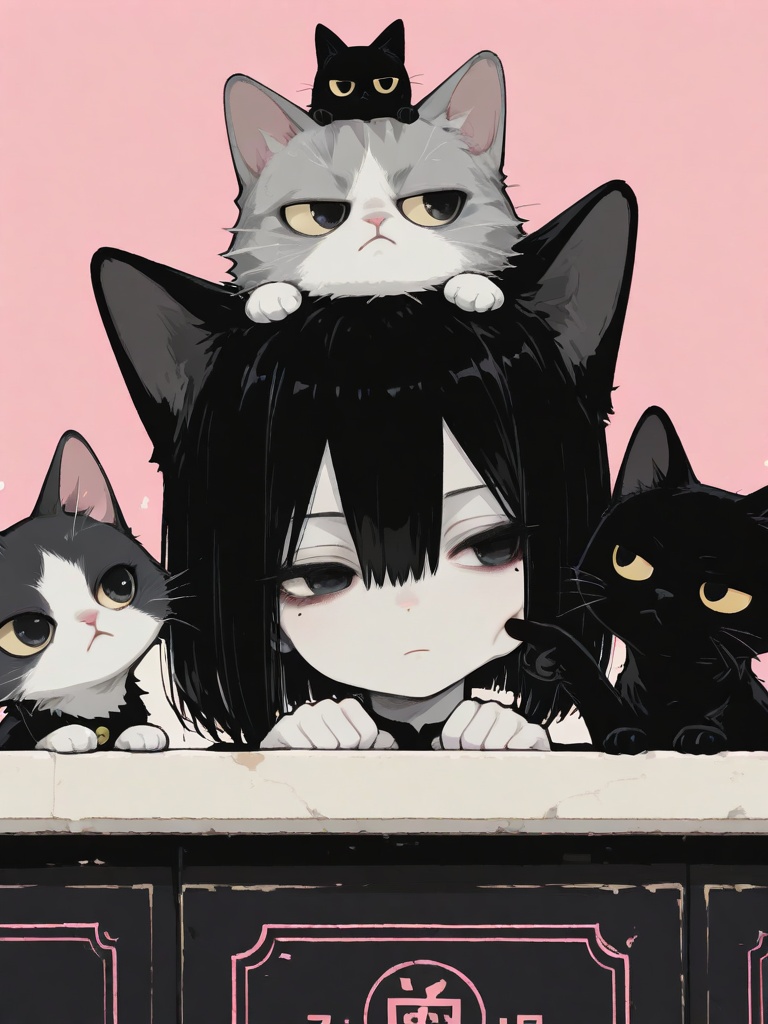 1girl,  solo,  black hair on Tensor.Art