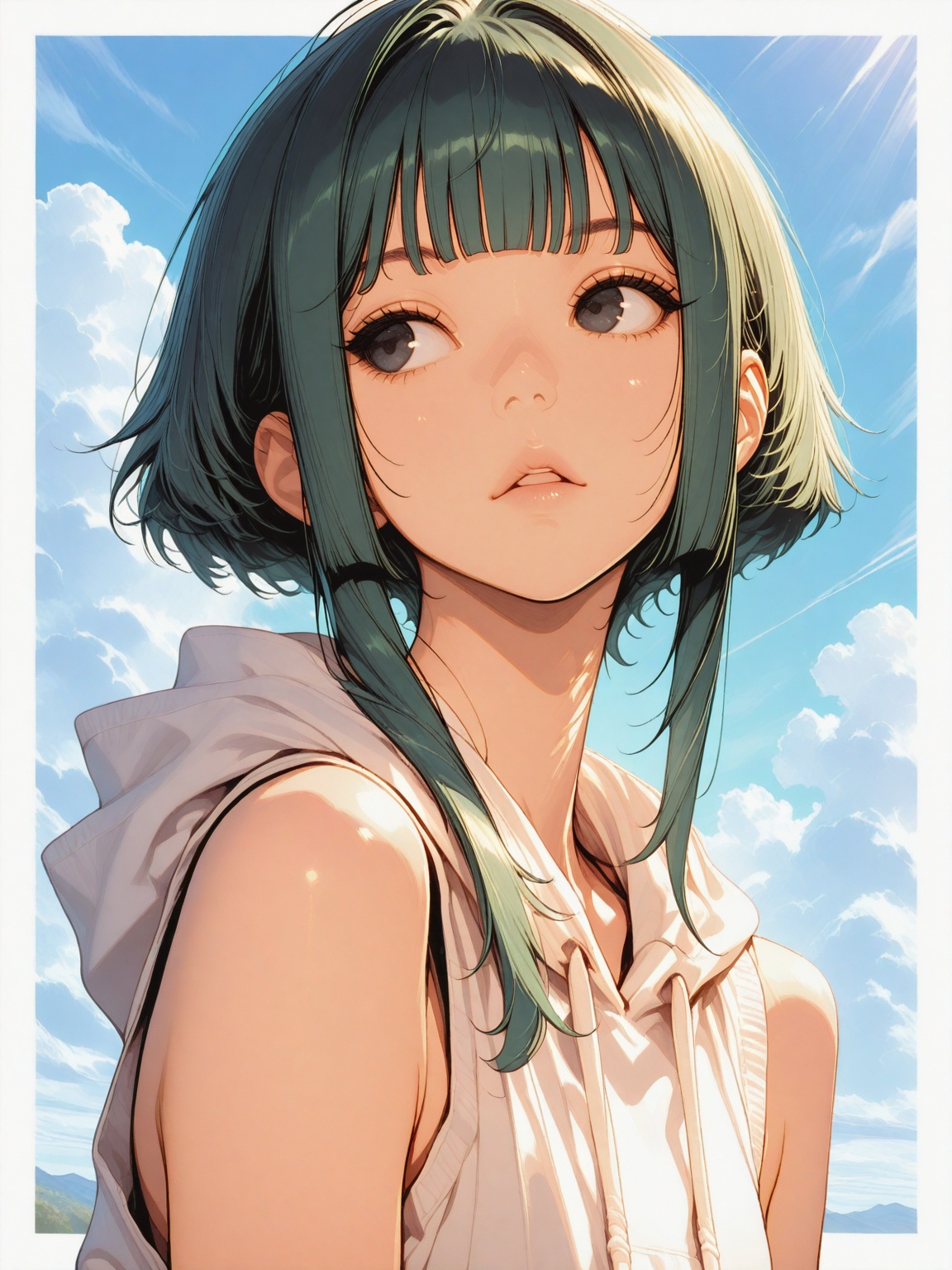 1girl,  solo,  short hair on Tensor.Art
