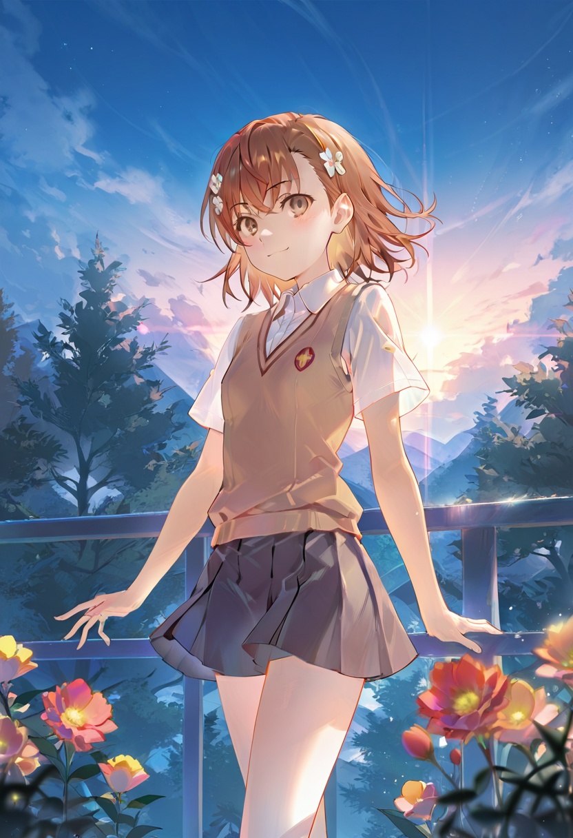 1girl,  misaka mikoto,  toaru majutsu no index on Tensor.Art