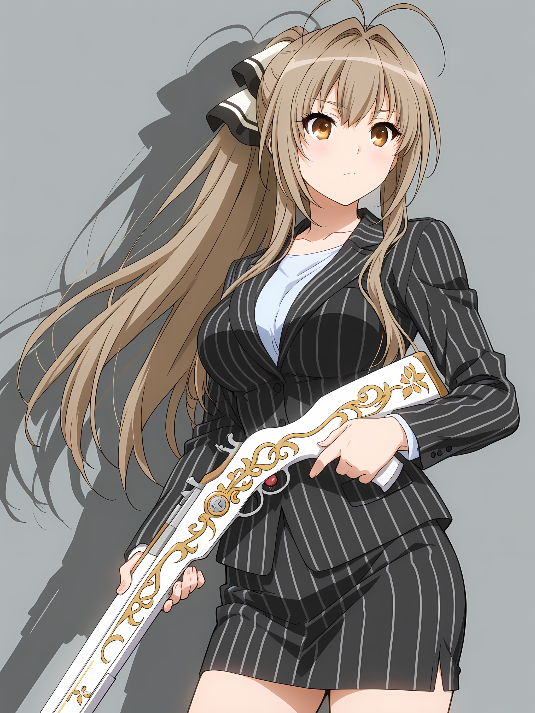 sento_isuzu_ilxl,  1girl,  pinstripe suit on Tensor.Art