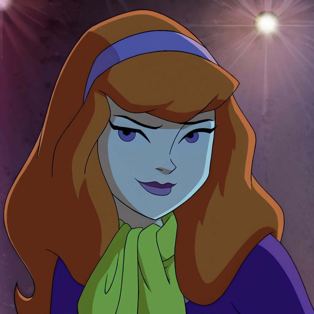 Vintage 1960s cartoon screencap of Daphne Blake,  cute blushed cheeks,  seductive stare on Tensor.Art