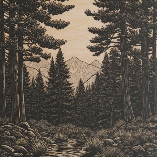 birch wood. pine forest on Tensor.Art