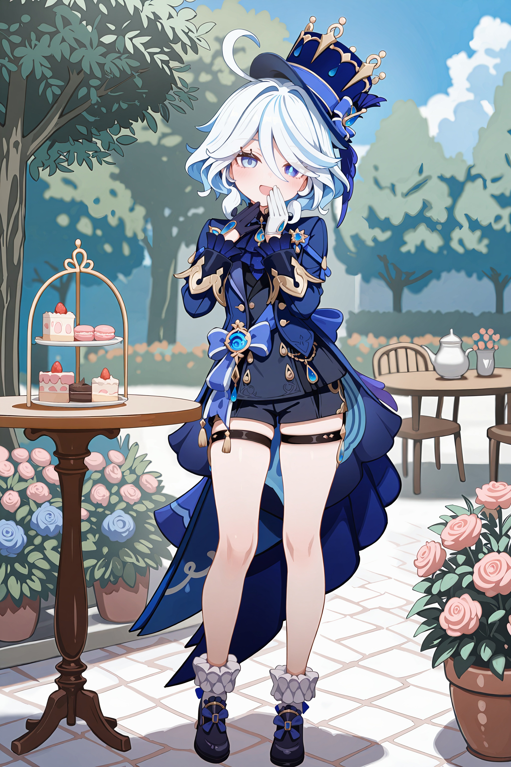 1girl,  furina \(genshin impact\),  short hair on Tensor.Art