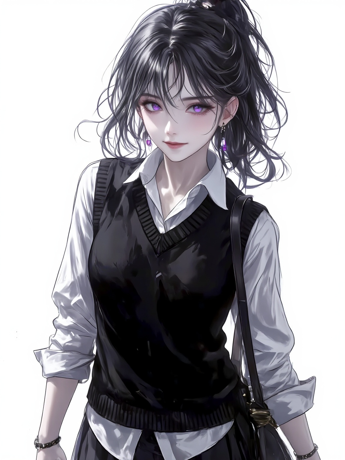 1girl,  solo,  purple eyes on Tensor.Art
