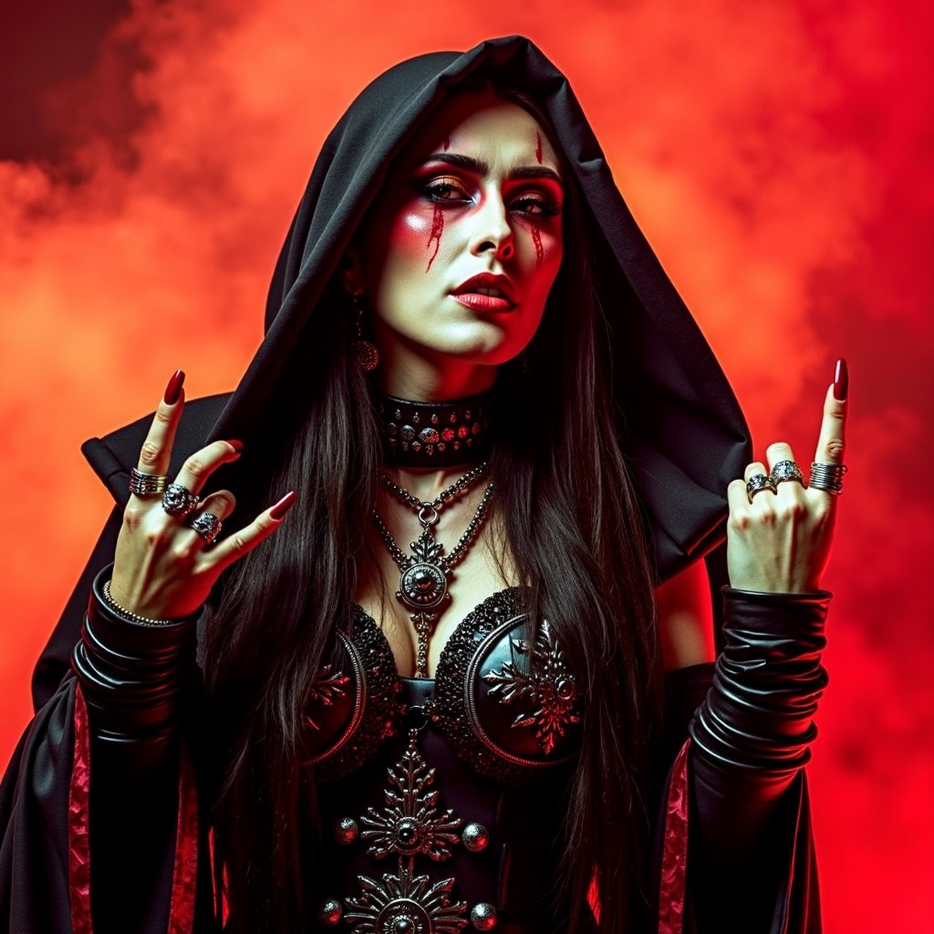 shrdl,  cinematic,  a metal rock singer on Tensor.Art