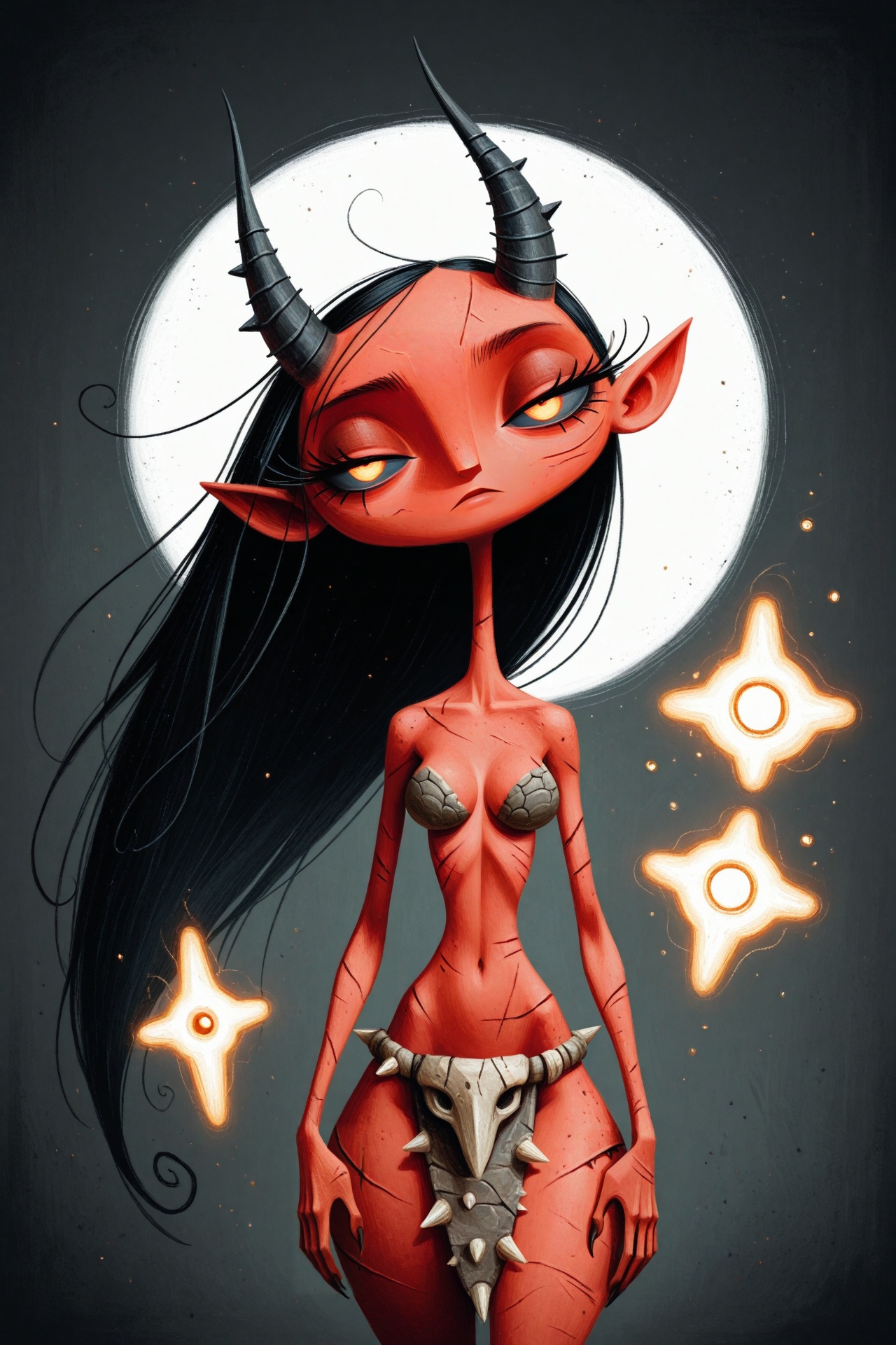solo,  demon girl,  cute face on Tensor.Art