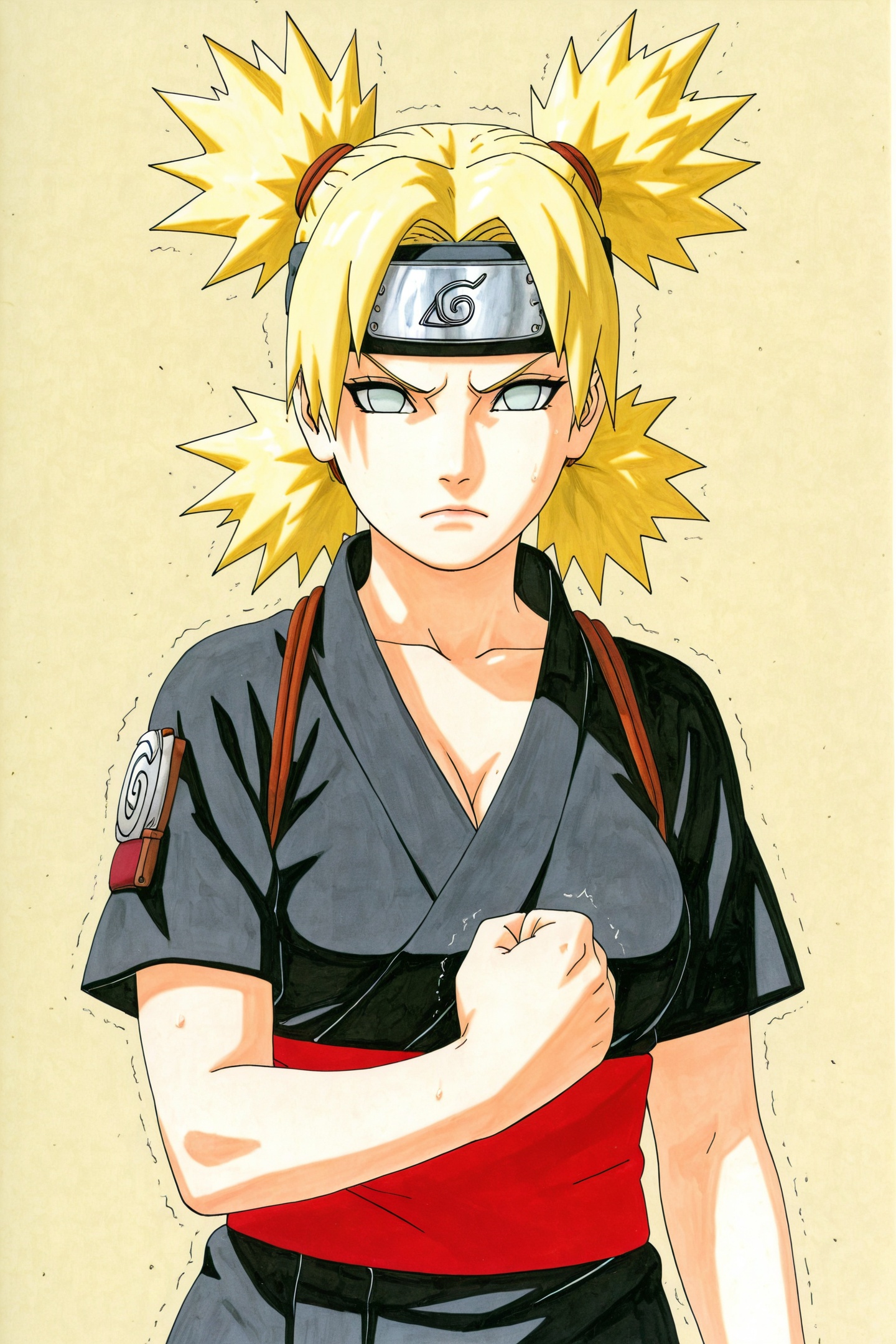 Kishimoto Masashi Style,  temari \(naruto\),  1girl on Tensor.Art