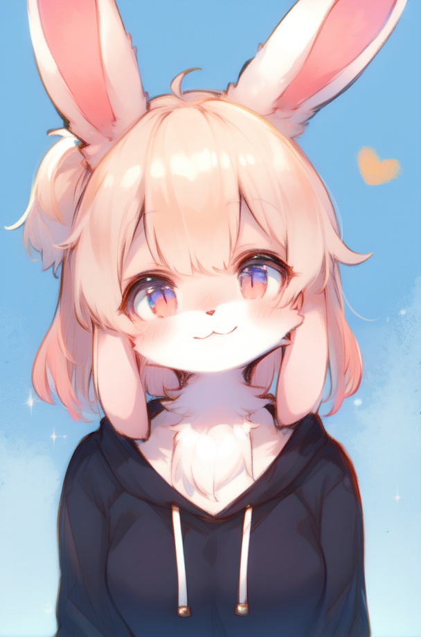 looking at viewer,  furry,  bunny gril on Tensor.Art