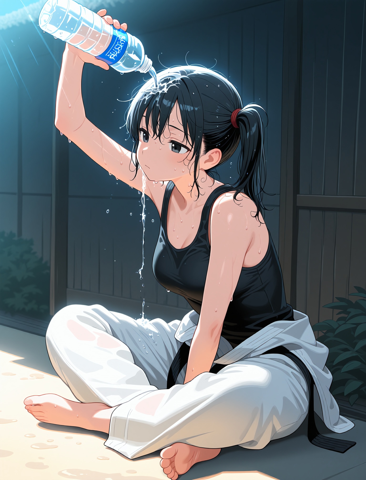 1girl,  solo,  black hair on Tensor.Art