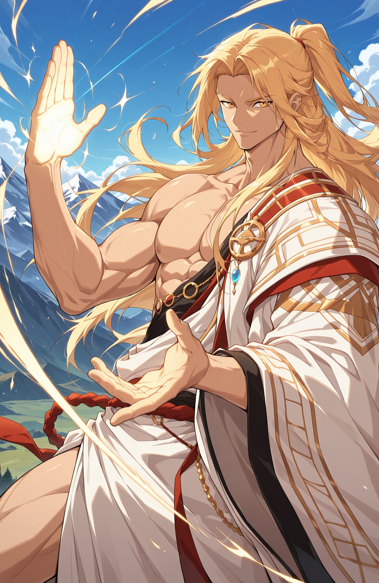 dfo_mnen3,  anime style,  toned male on Tensor.Art