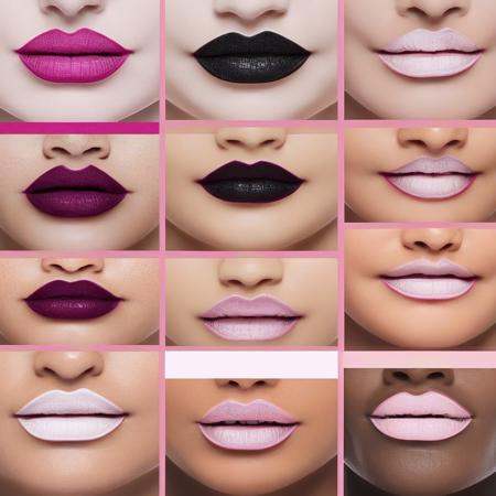 Hot pink lipstick,  food focus,  white pink lipstick on Tensor.Art