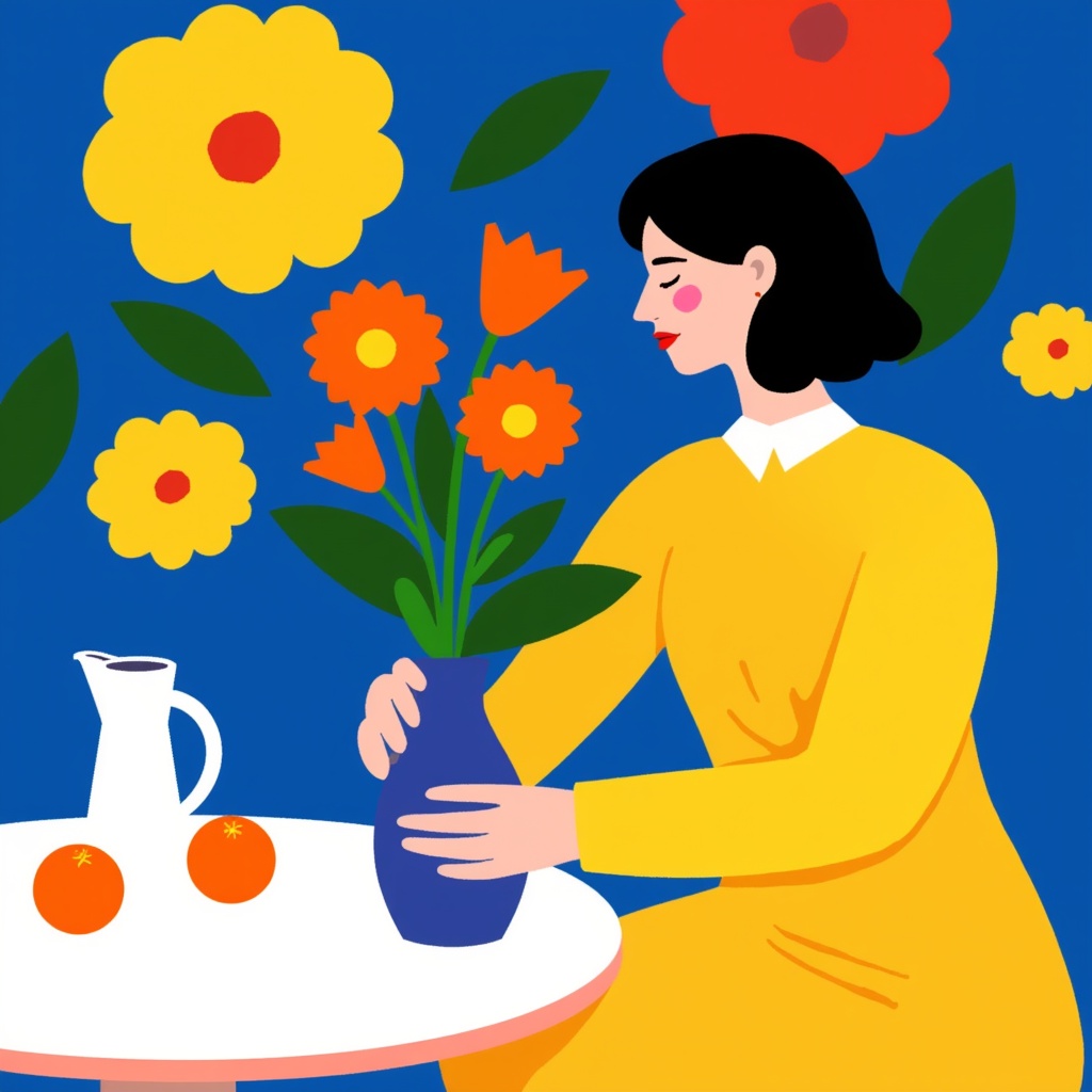 SSi,  A stylized digital painting in a geometric,  modernist style on Tensor.Art