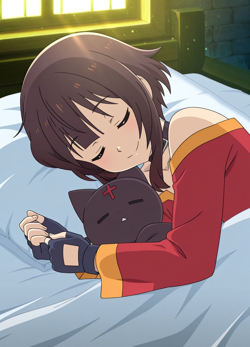 megumin,  closed eyes,  brown hair on Tensor.Art