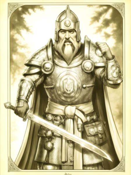 slavic man,  big strong hero wearing chainmail armor,  chestplate on Tensor.Art