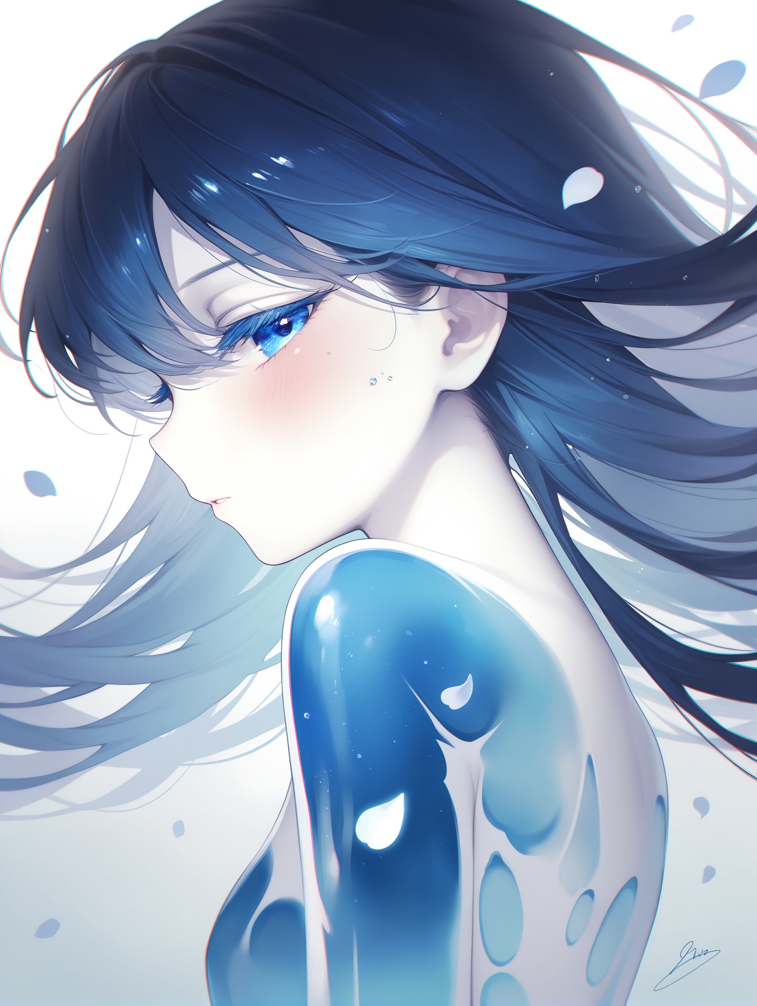 1girl,  watercolor style,  fluid colors on Tensor.Art