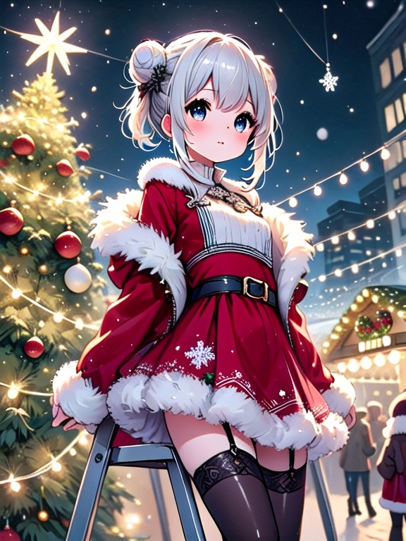 ((christmas tree with festive lights)),  ((cowboy shot)),  ((1girl)) on Tensor.Art