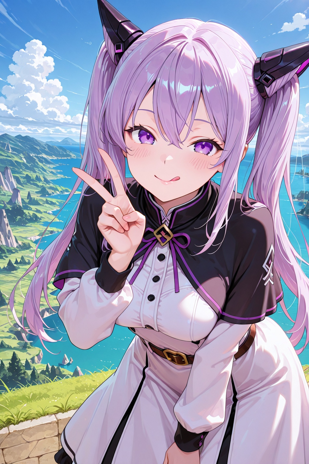 1girl,  twintails,  tongue on Tensor.Art