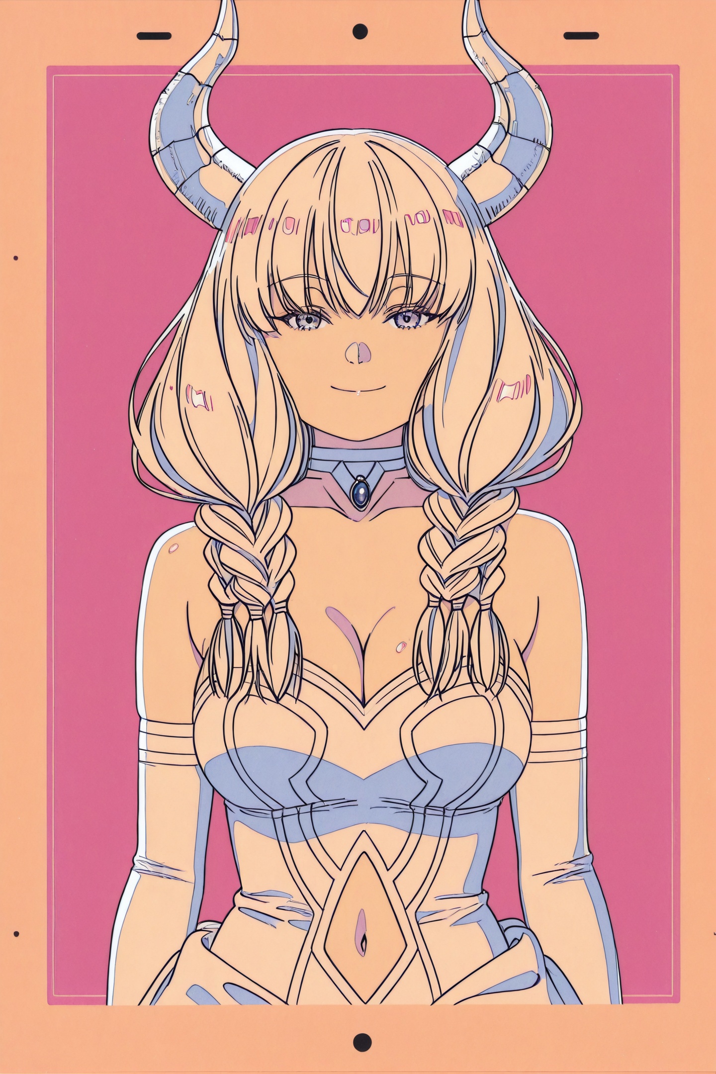 Colorful Line Art,  monochrome,  Aura \(sousou no frieren\) on Tensor.Art