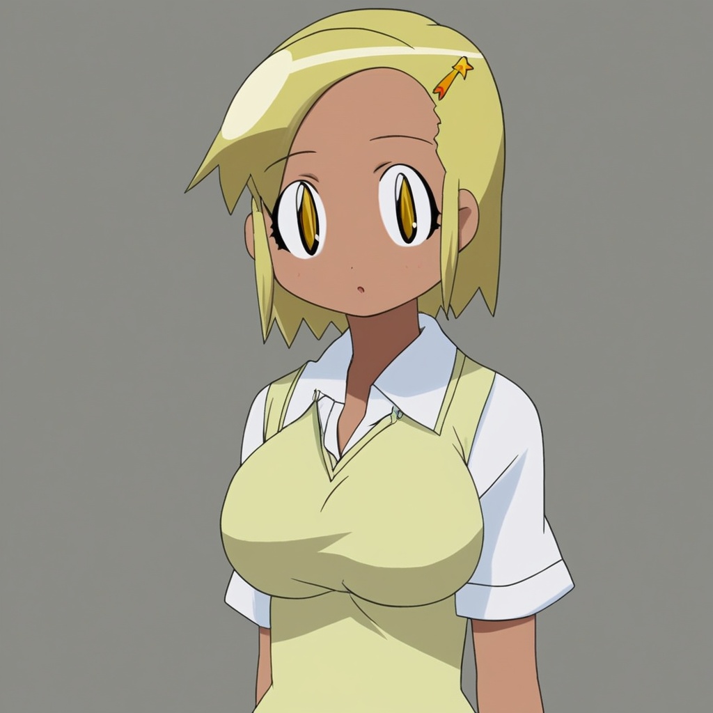 yellow eye,  short hair,  big breasts on Tensor.Art