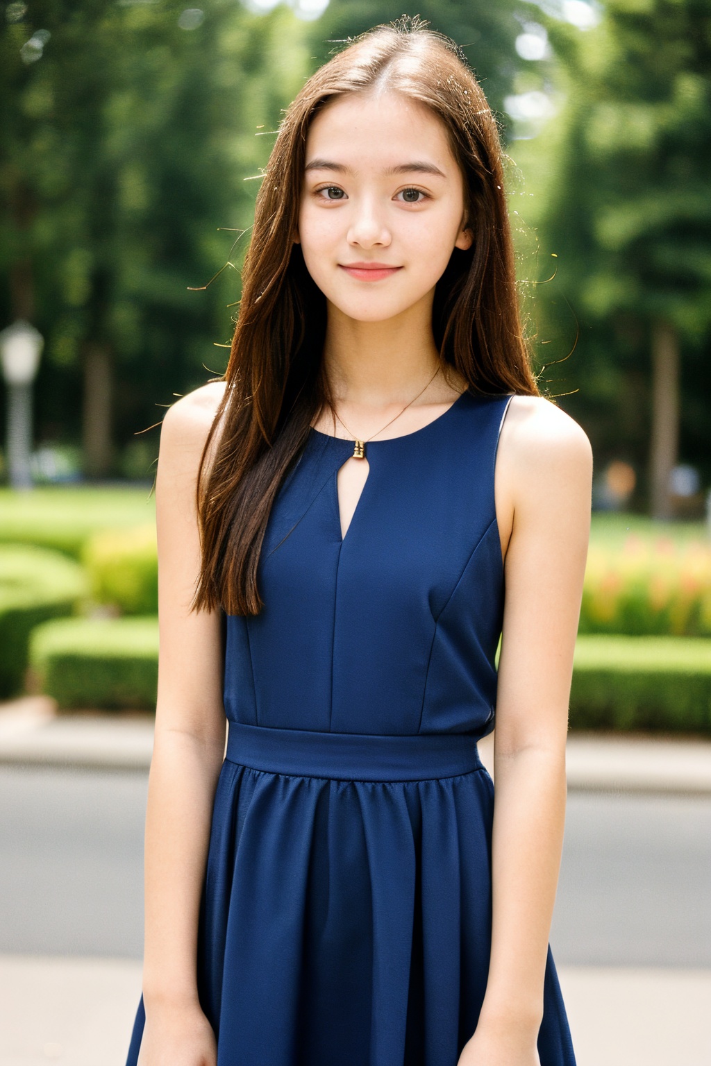1girl, upper body, teenage, dress,