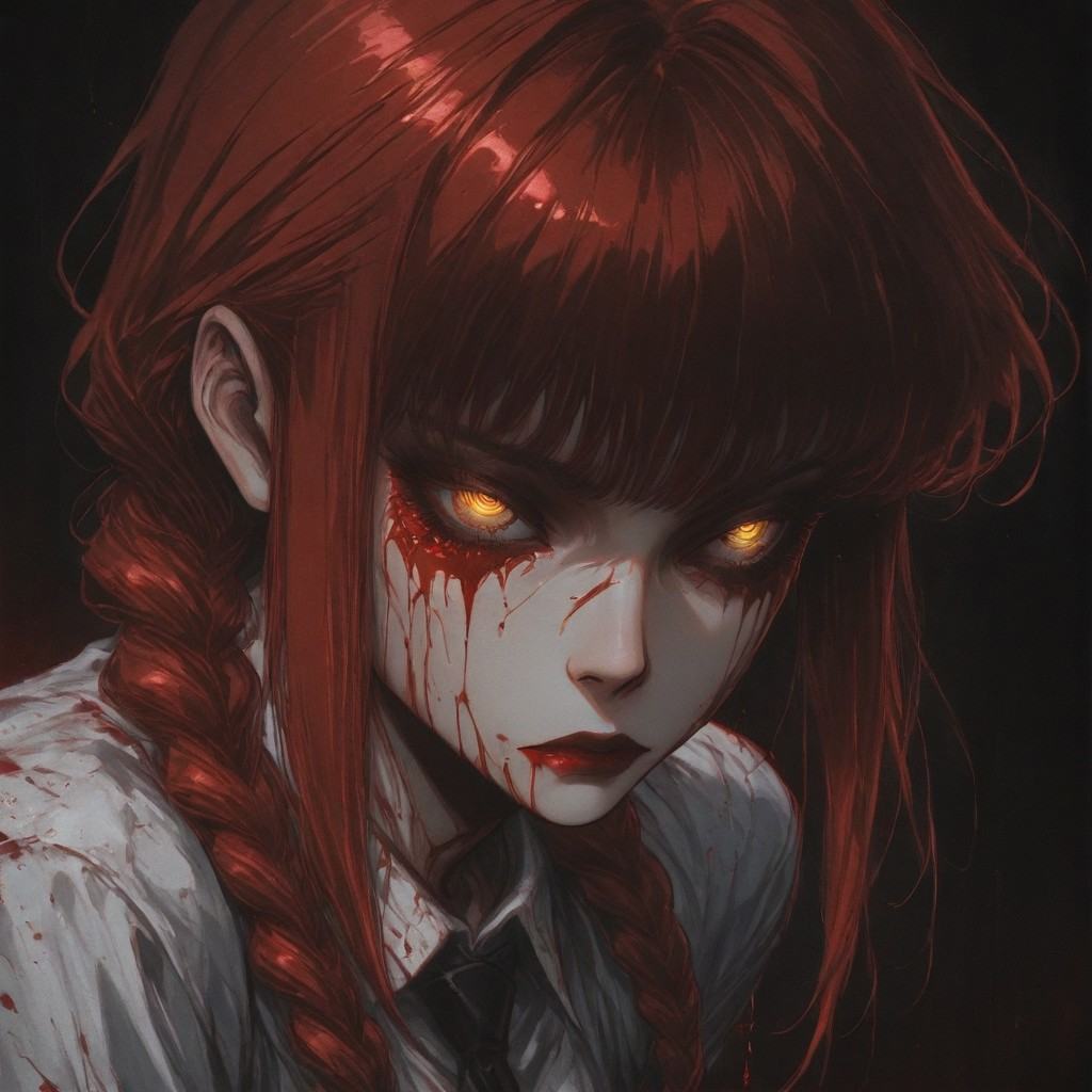 makima,  red hair,  long hair on Tensor.Art
