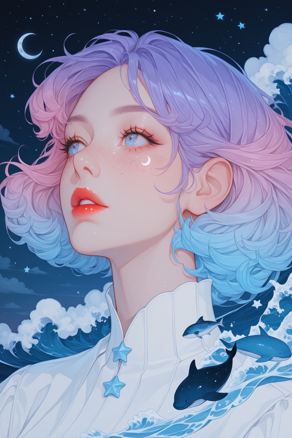 1girl,  moon,  solo on Tensor.Art