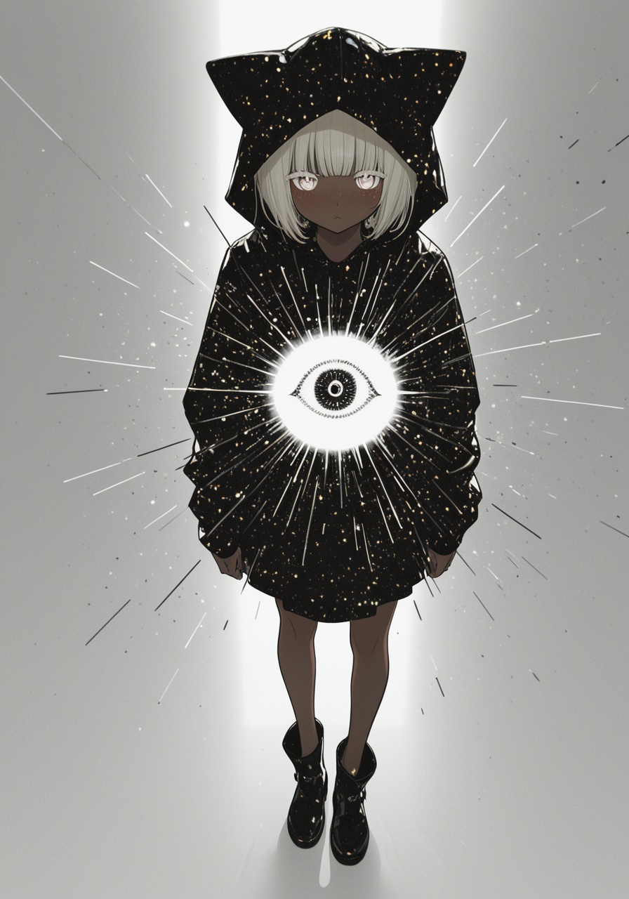 masterpiece, best quality, good quality,anime character, solo, girl, water particles, general, white background, pure, iridescent sidelighting, clear outlines, floral, white hair,gangster style, thug girl, creative luxury, clean, white space, fade, BREAK,/// 1girl, solo, boots, blonde hair, (dark skin), very dark skin, eye focus, hood, (freckles), dress, simple background, blunt bangs, white background, windy hair strands, animal hood, short hair, white eyelashes, white eyes, gradient eyes, gold eyes, sand powers, standing, cat hood, long sleeves, looking at viewer, hood up, [:3], :<, animal ears, closed mouth, blush very aesthetic, masterpiece, absurdres, best quality, amazing quality, very aesthetic, absurdres, close up,[shibafu \(glock23\), yuebaihezi, rella]