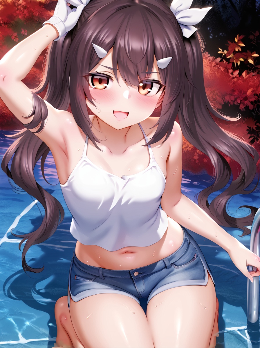 detailed background,  shiny skin,  posing on Tensor.Art