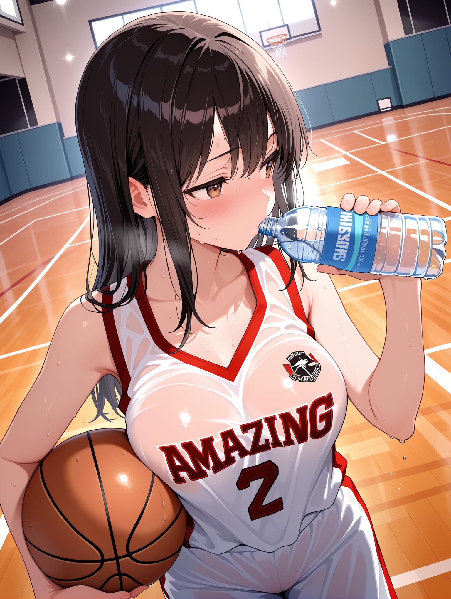 1girl,  solo,  drinking water on Tensor.Art