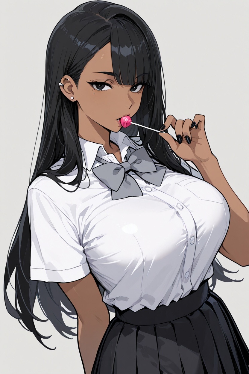 1girl,  collared white shirt,  dark-skinned female on Tensor.Art