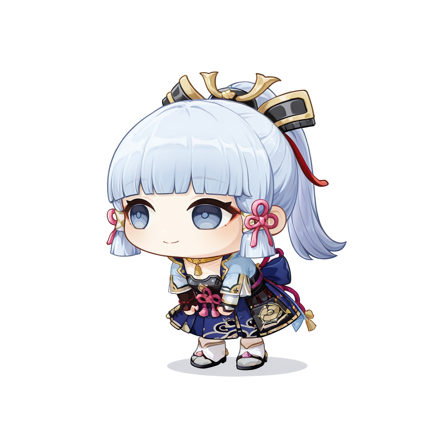 <lora:Brain Rot v0.9_noob:1.2>,solo,smile,1girl,full body,closed mouth,standing,leaning forward,white_background,looking_away,Kamisato Ayaka \(genshin impact\),chibi,