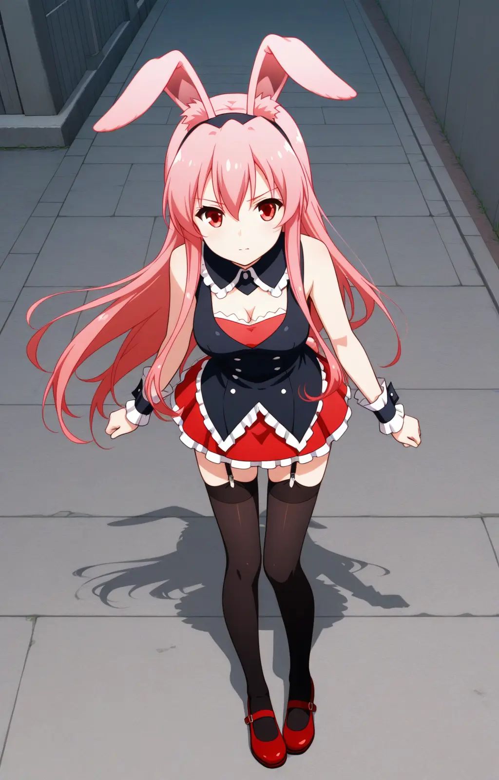 pc-kurousagi,  red eyes,  long hair on Tensor.Art