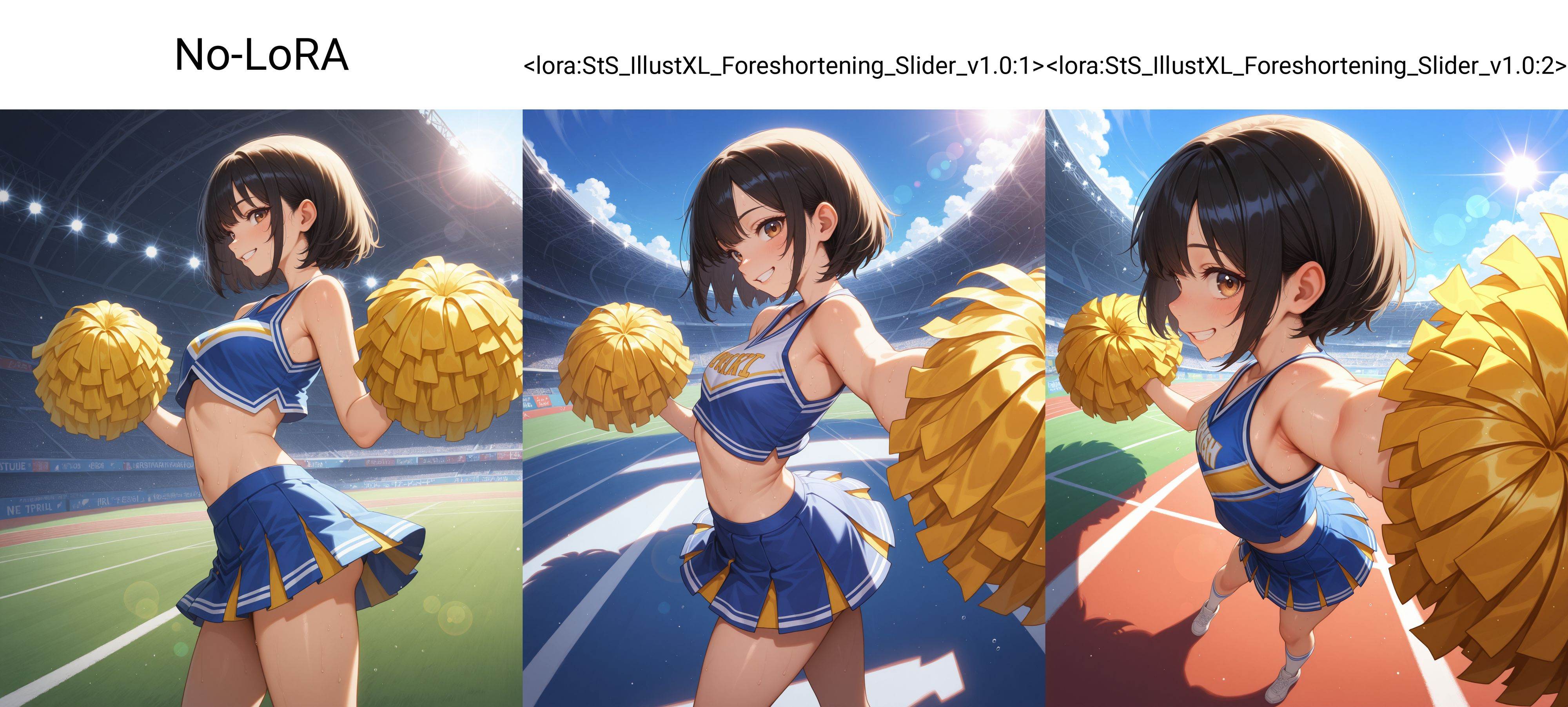 (foreshortening),  1girl,  cheerleader uniform on Tensor.Art