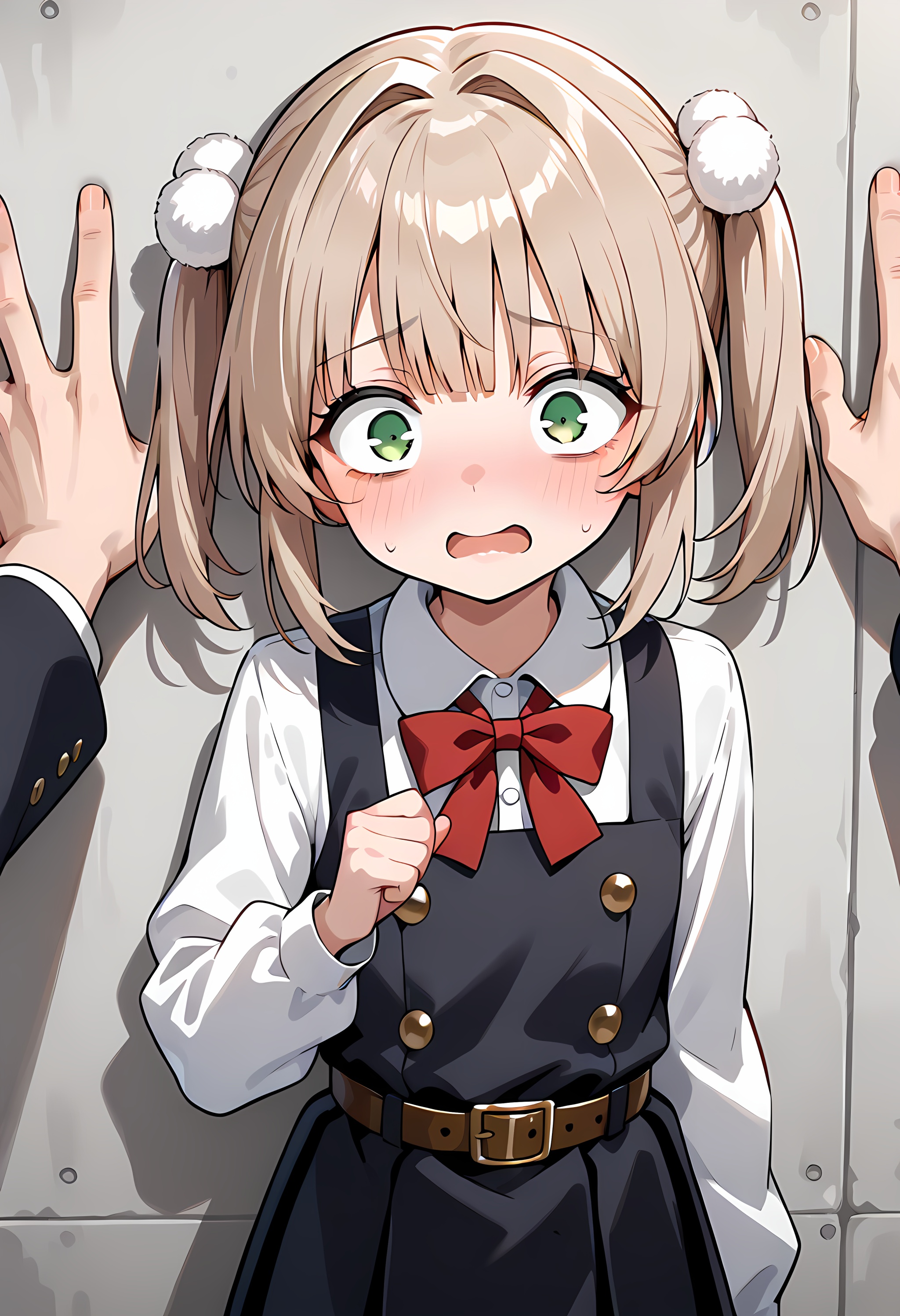 school uniform,  red bow,  collared shirt on Tensor.Art