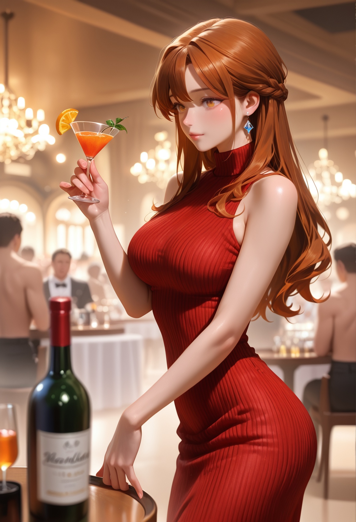 1girl,  ribbed dress,  detailed background on Tensor.Art