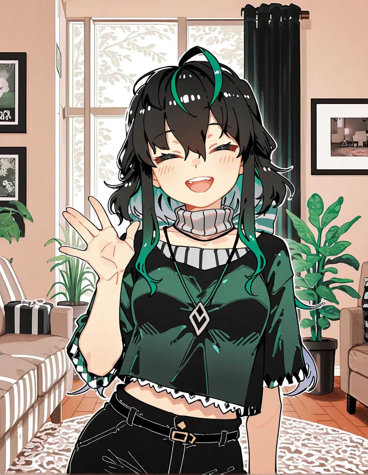 1girl,  shin yuya \(gamer\),  midriff peek on Tensor.Art
