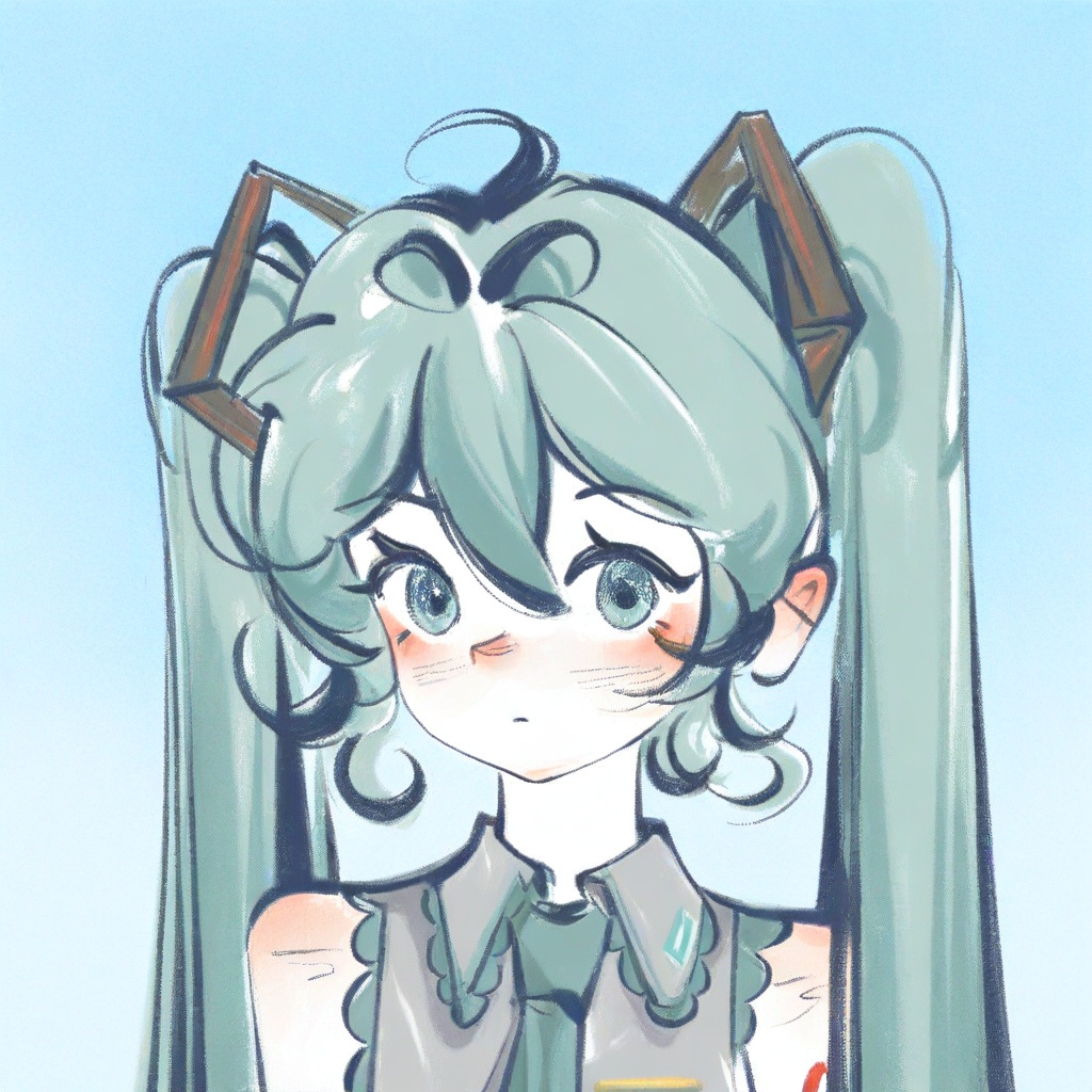 1girl,  hatsune miku,  upper body on Tensor.Art