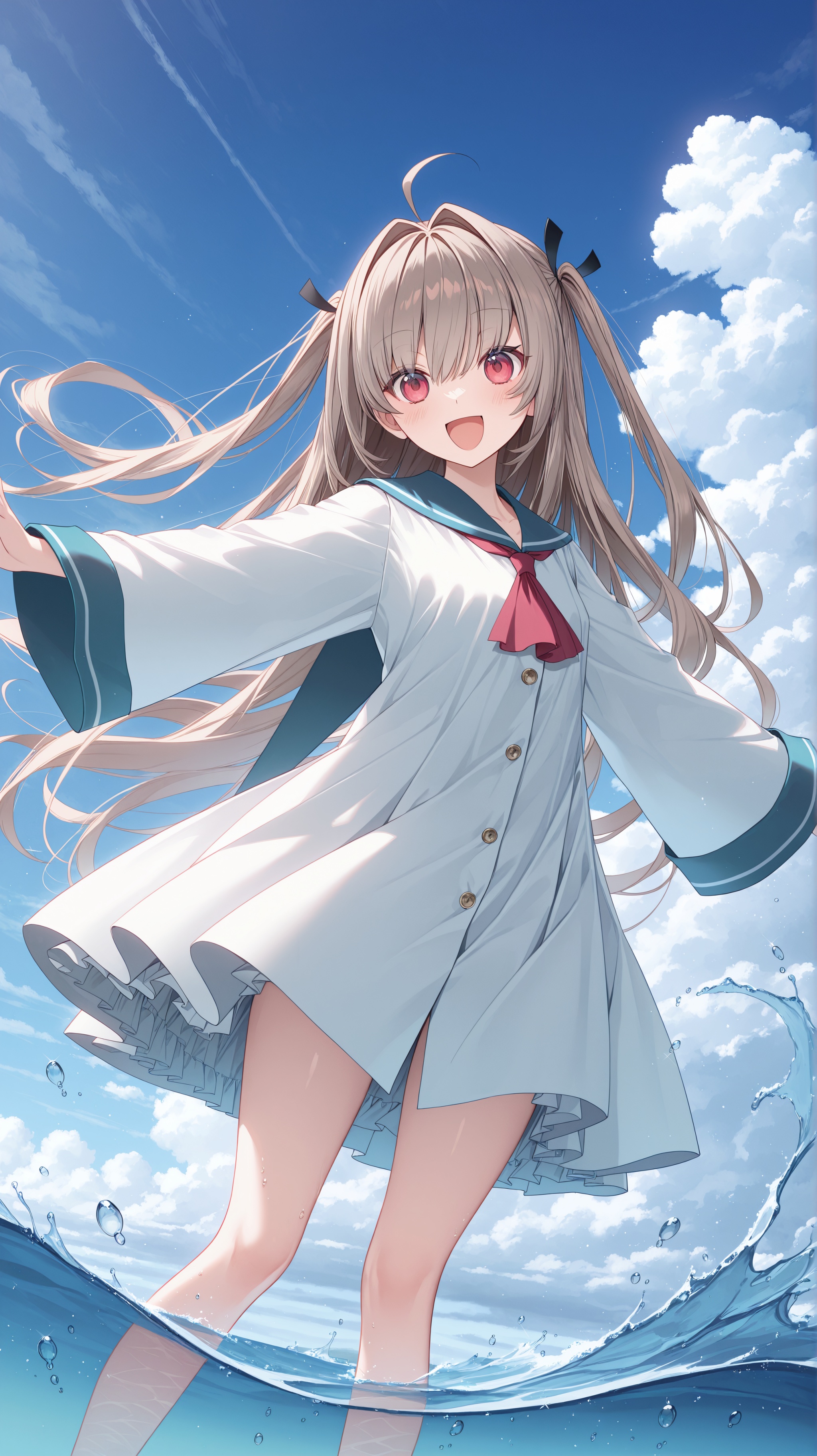 1girl,  :d,  ahoge on Tensor.Art