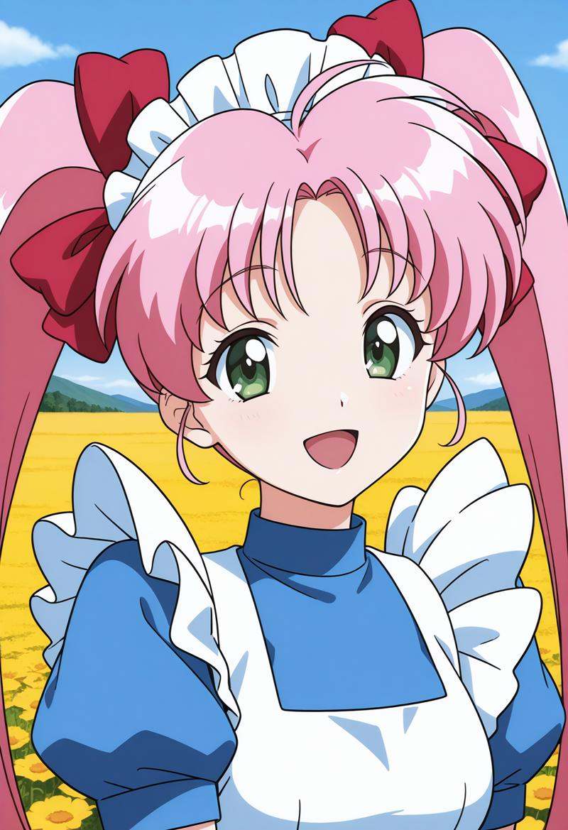 vg_manami,  green eyes,  pink hair on Tensor.Art