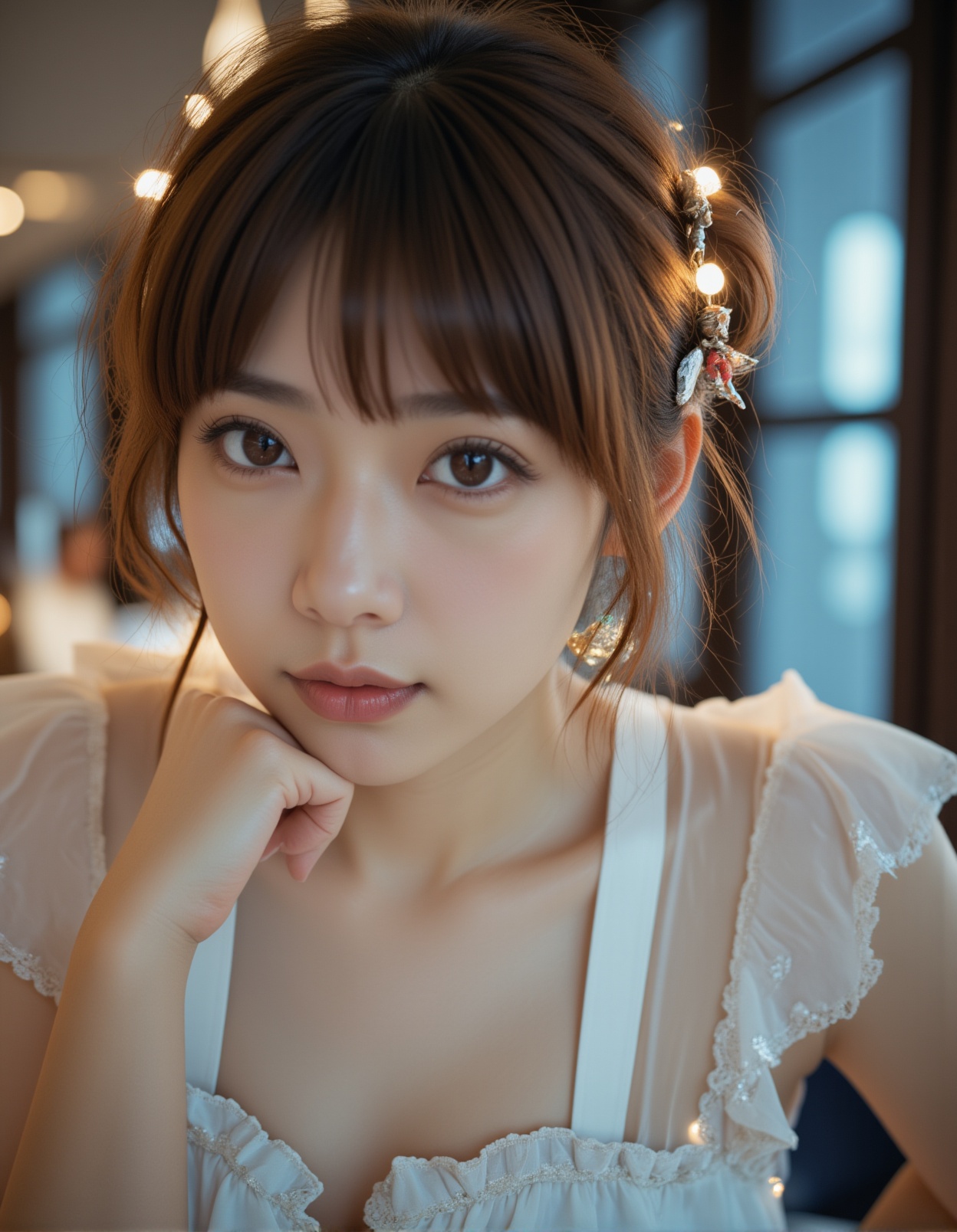 best quality,  masterpiece,  raw photo of a female in white dress on Tensor.Art