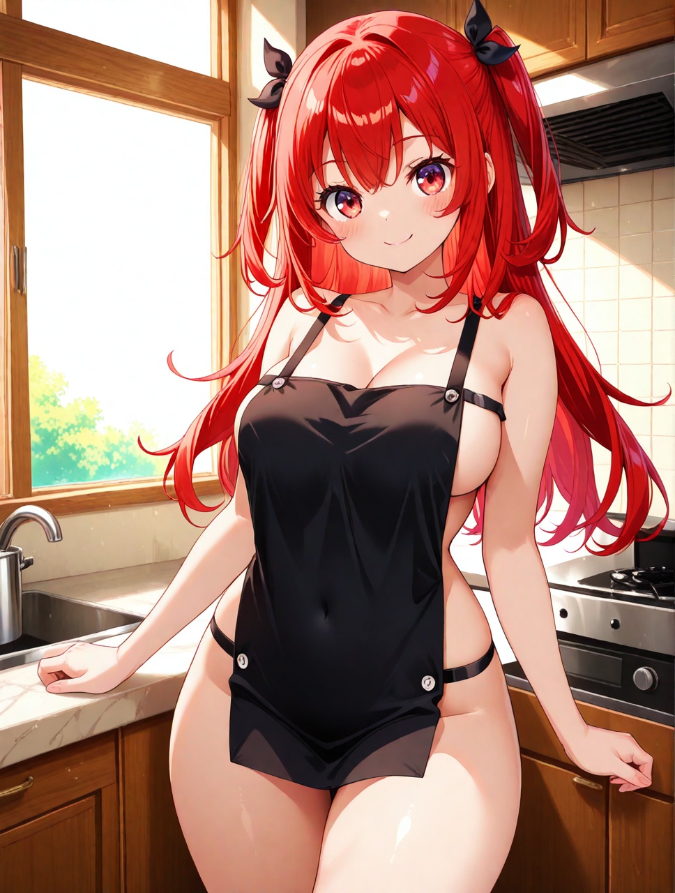 1girl,  naked small apron,  curvy on Tensor.Art