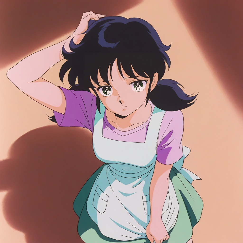 retro artstyle,  BREAKmihosaintseiya,  miho purple shirt on Tensor.Art