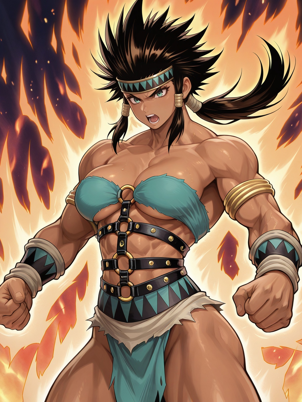 tribal,  amazoness fighter,  solo on Tensor.Art