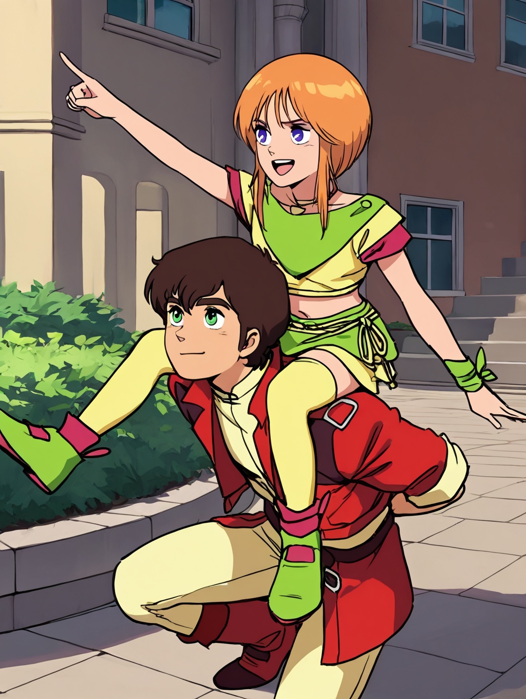 shoulder carry,  judau ashta,  1boy red jaccket on Tensor.Art