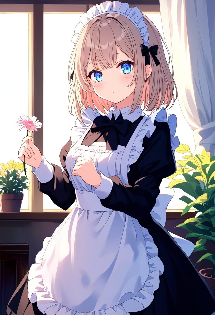 1girl,  indoors,  holding on Tensor.Art