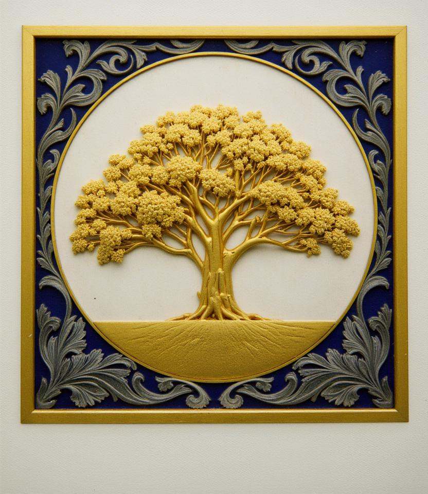 Polaroid of Emblem,  gold border,  marble material on Tensor.Art