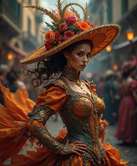 beautiful dancing woman at venetian carneval,  epic,  cinematic on Tensor.Art